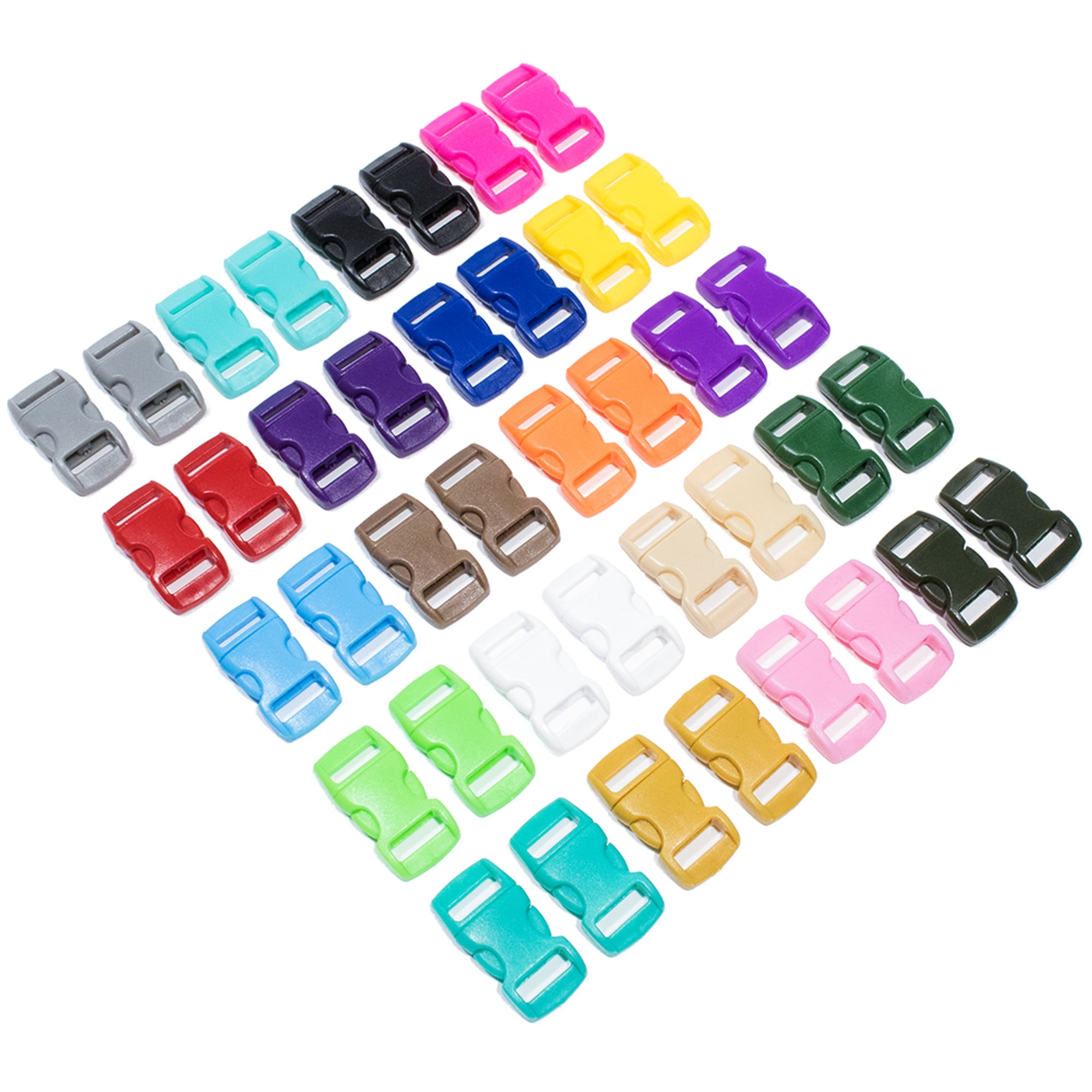 Craft County 3/8" Contoured Side Release Plastic Buckles**20 Colors**100-200 pcs 