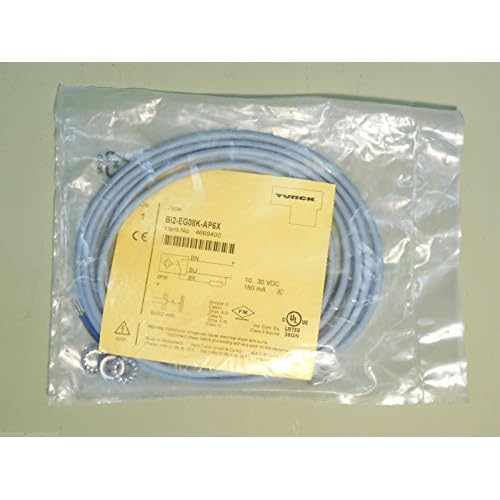TURCK BI2-EG08K-AP6X 4669400, 1 LED, 10-30 VDC, 2 Meter Cable, 2MM Range, 8MM Size, EMBEDDABLE, Full Thread, INDUCTIVE, Normally Open, PNP SOURCING, Sensor, Short Barrel, Stainless Steel
