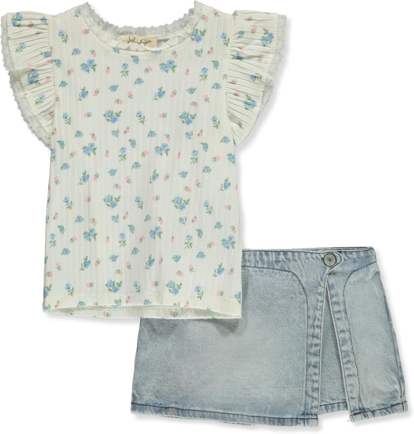 Jessica Simpson Girls 2-Piece Denim Skort Set Outfit
